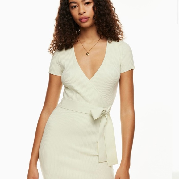 Wilfred Dresses & Skirts - Elegant Cream Wrap Dress